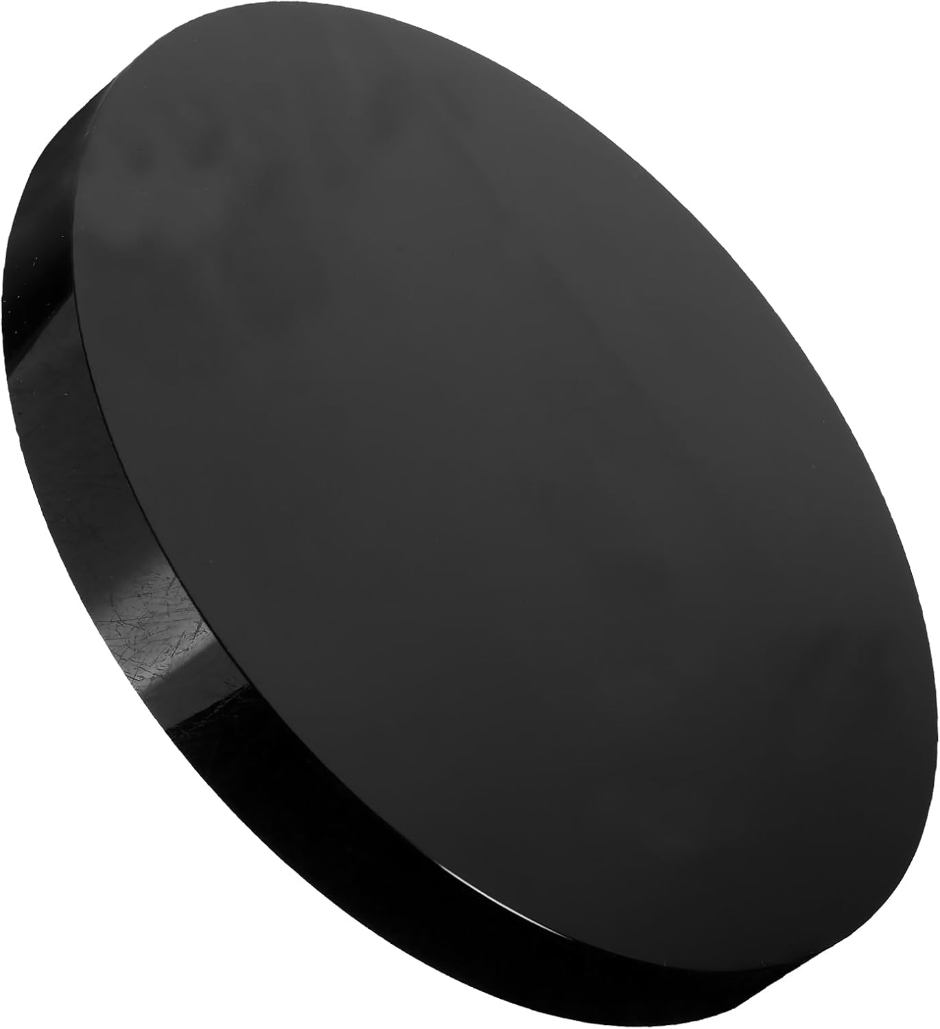 VOSAREA Obsidian Scrying Mirror Natural Black Obsidian Stone Circle Disc Round Plate Feng Shui Mirror with Stand for Divination Meditation Healing Feng Shui (12CM)