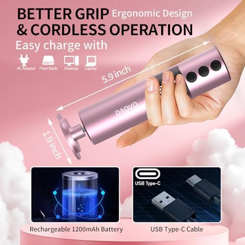 2 in 1 Electric Foot Callus Remover, USB Rechargeable Electric Foot File Grinder with 80/120 Grit Sandpaper Discs and Digital Display, Cordless Aluminum Pedicure Tools for Feet,Nail Care,Dead Skin