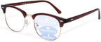 OPTOFENDY Progressive Multifocal Reading Glasses for Women Men Square Blue Light Blocking Classic Half Frame Computer Readers