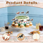 AUGSUN 36 Pack Horse Racing Cupcake Toppers with 12 Unique Designs, Premium Derby Party Decorations for Cakes and Desserts