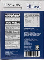 Tuscanini Authentic Italian Elbow Macaroni Pasta 16oz (4 Pack) Made with Premium Durum Wheat , Done in 7-10 Minutes