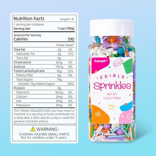 Purple Easter Sprinkles for Cake Decorations, 3.52oz Carrot Sprinkles Edible for Cupcakes Topper for Cupcakes Topper Baking Cookies Easter Spring Party Supplies