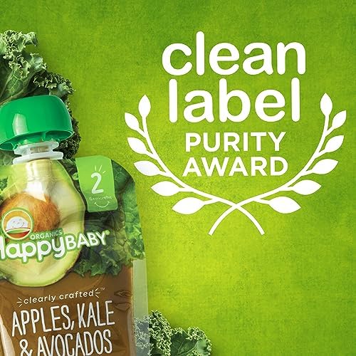 Happy Baby Organics Clearly Crafted Stage 2 Baby Food, Sweet Potatoes, Mangoes & Carrots, 4 Ounce Pouch (Pack of 16)