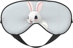 Cute White Rabbit Print Unisex Sleeping Eye Mask,Soft Comfortable Light-Blocking Eye Mask