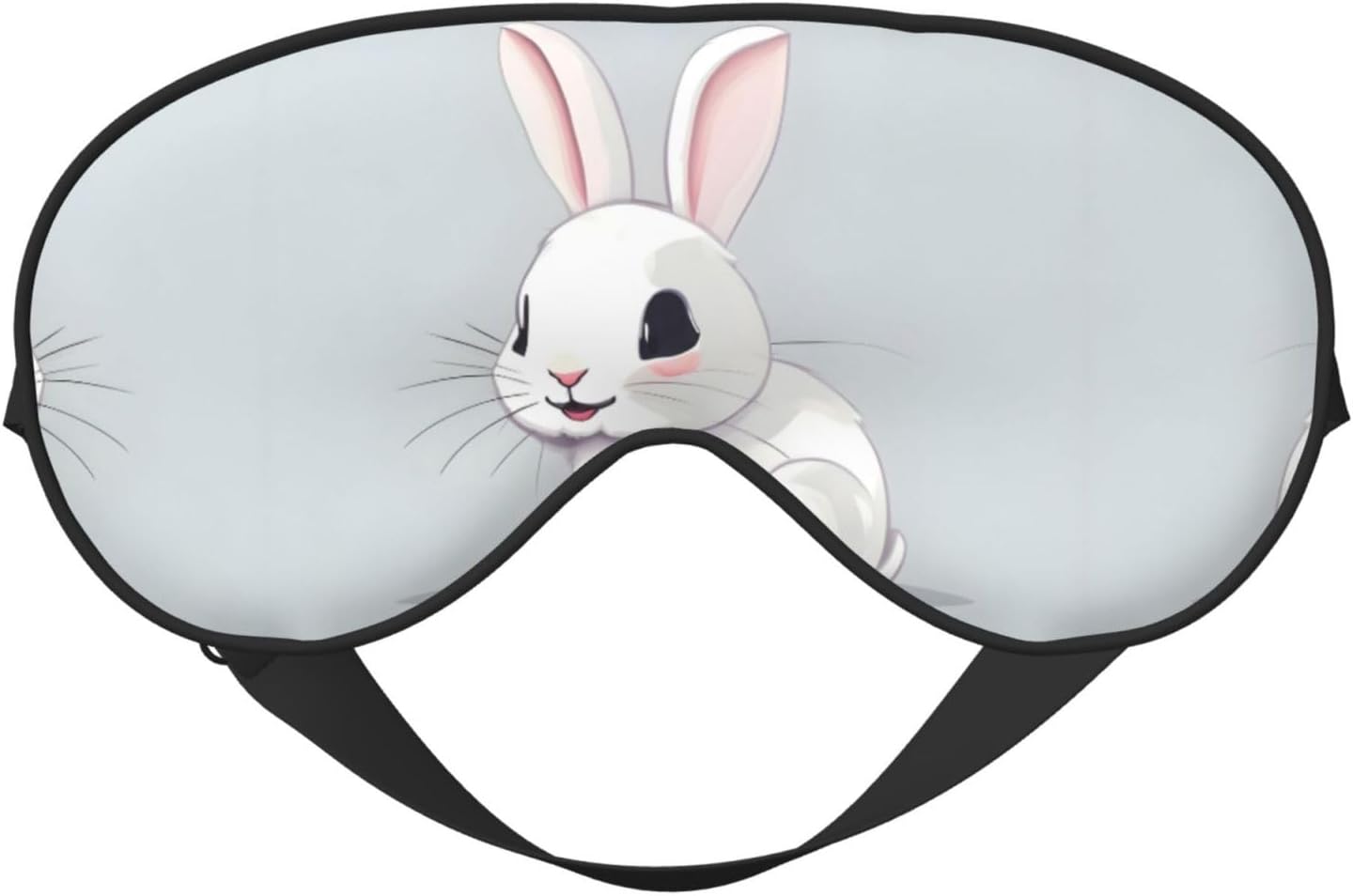Cute White Rabbit Print Unisex Sleeping Eye Mask,Soft Comfortable Light-Blocking Eye Mask