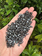 2 oz Lot Natural Semi Tumbled Hematite Gemstone Chips, Hematite Crushed Mini Crystals, Undrilled Crystal Chips (Hematite Small)
