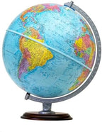 Replogle Easy To Assemble Student - Educational Classic World globe, Blue Ocean, Raised Relief feature, including a bonus map, made in USA, 12"/30cm diameter. In minutes you will have this globe assembled and ready for use. (Ready To Assemble- Blue)