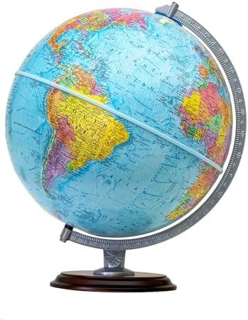 Replogle Easy To Assemble Student - Educational Classic World globe, Blue Ocean, Raised Relief feature, including a bonus map, made in USA, 12"/30cm diameter. In minutes you will have this globe assembled and ready for use. (Ready To Assemble- Blue)