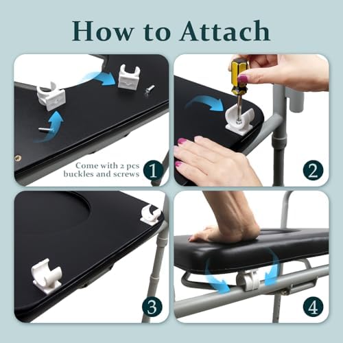 PU Commode Seat Cushion Universal Fit Toilet Chair, Sponge Padded Soft Pad for Bedside Commode Seat,with Two White Snaps and Screws. Commode Chair, Cover Shower Wheelchair