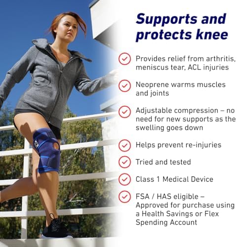 Neo-G Knee Support, Open Patella – Knee Support for Knee Pain Arthritis, Joint Pain Relief, Meniscus tear, runners knee, patella injuries – Knee support for women and men - Adjustable Compression