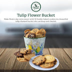 Carolina Cookie Company Tulip Flower Cookie Gift Bucket, 18 Assorted Gourmet Cookies, Mother’s Day Cookie