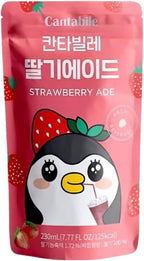 Cantabile Korean Convenience Store Pouch Drink Ready-to-Drink Refreshing Beverage Imported from Korea (1 Pack, Strawberry)