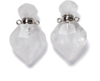 2pcs Natural Stone Crystal Perfume Bottle Pendant Gemstone Essential Oil Hanging Diffuser Vial Ornament for Necklace Jewelry Making