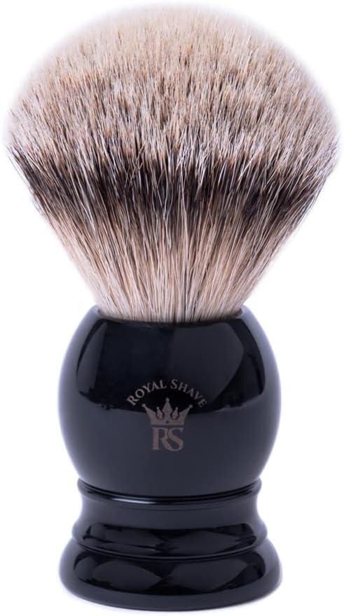 ROYAL SHAVE PB9 Silvertip Badger Shaving Brush – Classic Wet Shaving Brush (Black)