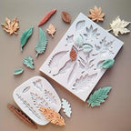 2PCS Leaf Silicone Molds, Tree Leaves Shape Cake Fondant Mold, 3D Unique Chocolate Candy Jello Biscuit Dessert Mold, Resin Plaster Polymer Clay Soap Mold, Cake Decorating Tool