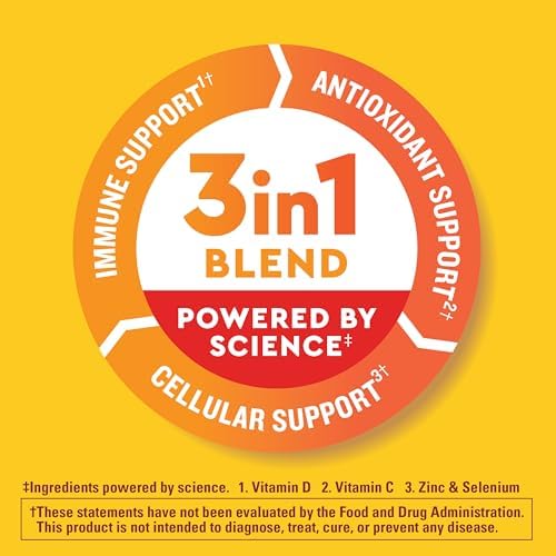 Nature Made Wellblends ImmuneMAX Gummies, Vitamin C, Zinc, and Vitamin D3, Immune Support Supplement, 42 Tangerine Flavor Gummies