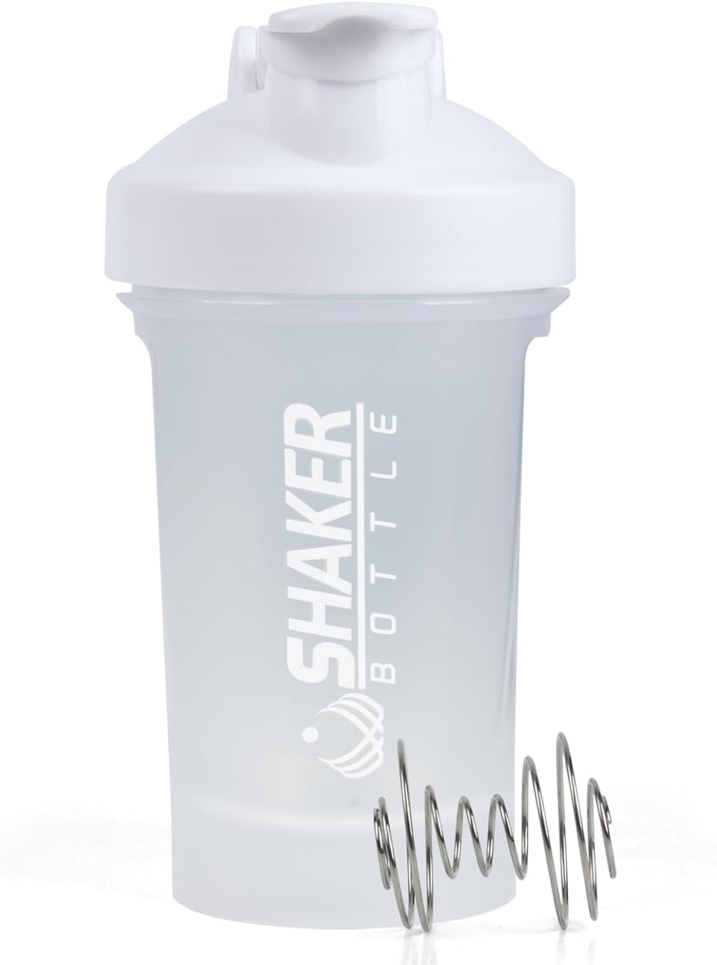 Shaker Bottle,400ml Small Protein Shaker Bottle with Mixing Ball, Portable 14oz GYM Shakes Cup for Workout,BPA free, 100% Leak Proof,Dishwasher Safe（White）