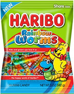 HARIBO Gummi Candy, Rainbow Worms, 5 oz. Bag (Pack of 12)