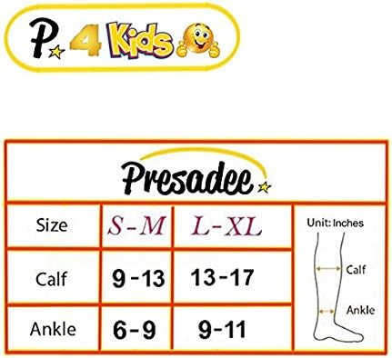 Presadee Kid’s Edition Shin Leg Calf 15-20 mmHg Med Compression Support Active Gym Running Sports Sleeve (Nude, S/M)