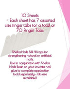 SHEBA NAILS Silk Nail Wrap Self-Adhesive Pre Cut Fingers - White, 70 Finger Tabs