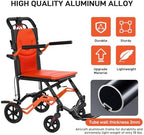 Wheelchairs for Adults, Lightweight Transport Chair,Foldable and PortableTravel Wheelchair with Removable Flip Armrests and Swing Footrests,Portable Travel Chair with Hand Brakes