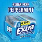 EXTRA Peppermint Sugar Free Chewing Gum Travel Essentials Mega Pack of Mint Refreshing Bulk Gum, 35-Stick Pack