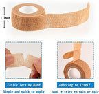 24 Pack Self Adherent Cohesive Wrap Bandages 1 Inches X 5 Yards,First Aid Tape, Elastic Self Adhesive Tape, Athletic, Sports wrap Tape, Bandage Wrap for Sports, Wrist, Skin Colour Athletic Tape