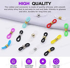 Swpeet 330Pcs Gold and Silver 3/4" Adjustable Silicone Eyeglass Chain Ends Spectacle End Connectors and 15/32" Stainless Steel Lobster Claw Clasps Kit, Bracelet Necklace Clasps Anti Spring Connector