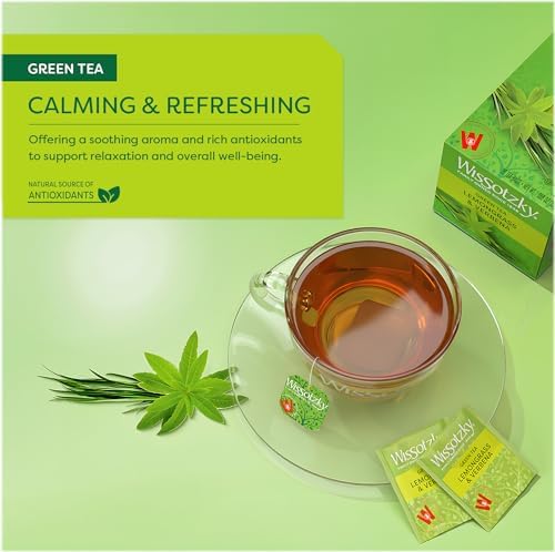 Wissotzky Lemongrass & Verbena Green Tea, 20 Tea Bags | Soothing Aroma | Antioxidant Rich | Refreshing Green Tea Bags