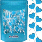 Fruidles 30-Pack Lollipops Mini Heart Shaped Blue-Raspberry Flavored Delicious Lollipop, Individually Wrapped, 5g Lollipop
