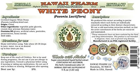 Hawaii Pharm White Peony White Pony (Paeonia Lactiflora) Dried Root Glycerite Natural Herbal Supplement, USA 32 fl.oz