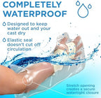 100% Waterproof Cast Covers for Shower Arm - Tight Seal - 3pk Adult Reusable Cast Protectors - Half Arm Bag Sleeves