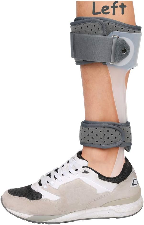 AFO Drop Foot Brace Medical Ankle Foot Orthosis Support Foot Drop Postural Correction Brace (Left/XL)