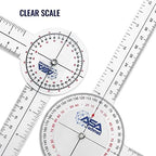ASA TECHMED 6 Pcs 360° 12, 8 and 6 Inch Medical Spinal Goniometer Angle Protractor Angle Ruler