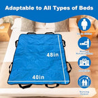 Reusable Positioning Bed Pads for Elderly with 8 Handles 48"x40", Washable Transfer Slide Sheets for Moving, Turning, Lifting Patients, Draw Sheets for Hospital Beds, Padded Bed Senior Transfer Helper
