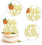 1 PCS Assembled Little Cutie is on the Way Cake Topper with Glitter Orange Cake Pick Decorations for Citrus Theme Baby Shower Kids Birthday Party Supplies
