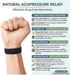 Motion Sickness Anti Nausea Wristbands for Kids, Teens & Adults – Stretch Waterproof Stress Relief Bands for Car, Sea & Travel – Slip-On Acupressure Bracelets - Pair (Medium 7)