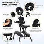 Folding Massage Chair, Portable Therapy Tattoo Chairwith 4 Inches Thickness Sponge,Ergonomic Adjustable Lightweight Beauty Chair for Tattoo, Spa, Salon and Treatment
