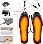 USB Heated Insoles Rechargeable Heating Insoles Multiple Sizes Electric Foot Warmer Mat for Camping, Fishing, Hiking