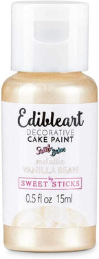 Sweet Sticks Edible Art Decorative Cake Paint 0.5 Ounce (15 Milliliters), Metallic Vanilla Bean No Taste