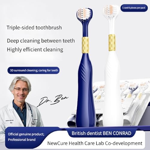 FOTN British 3 Sided Toothbrush Adult Soft Bristle Big Head Home Gum Protection deep Cleaning Teeth Tongue Coating 2025 Latest Model
