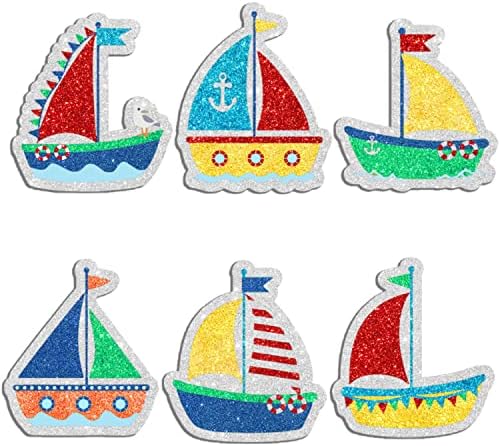 Set of 18 sailboat cupcake toppers-with a nautical theme Dessert Decorations for a Boy or Girl's Birthday Party, a Baby Shower, or an Ocean Theme Boat Party - SugarGera