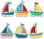 Set of 18 sailboat cupcake toppers-with a nautical theme Dessert Decorations for a Boy or Girl's Birthday Party, a Baby Shower, or an Ocean Theme Boat Party - SugarGera