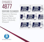 Dynarex Denture Cleanser Tablets - Reduce Odors & Stains - Individually Wrapped, Peppermint Denture Cleaning Tablets - Box of 40 Tablets