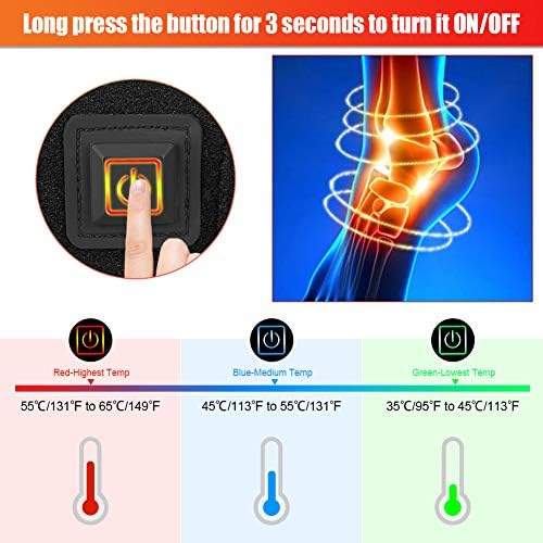 LAVEN Heating Ankle Brace, Heat Foot Drop Orthotic Brace with Adjustable 3 Level Controller for Injury Joint Recovery, Ankle Sprain Swelling, Arthritis, Strain, Fit