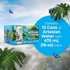 Rainforest Artesian Still Water | Box of 12 Water Cans – 475 mL (16 oz) Each | Eco-Friendly, 100% Recyclable Aluminum Cans | Pure Water from a Natural Aquifer