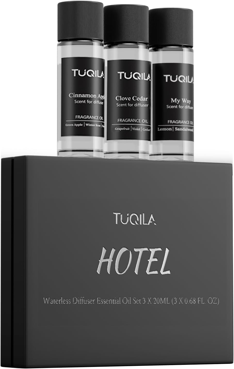 Hotel Luxury Essential Oil Set 3x20mL– Scent Aromatherapy Oils for Diffusers – My Way, Cinnamon pple, Clove Cedar Scents – Waterless Idea for Home, Car, Hotel & Office – Long Lasting Fragrance