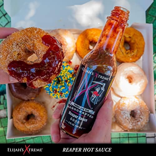 Elijah's Xtreme Hot Sauce Gift Sets - 5 Pack Award Winning Hot Sauce Sampler Includes Mango Habanero Sauce, Roasted Jalapeno Cayenne Pepper Sauce, Sweet Reaper Sauce, Ghost Pepper Hot Sauce, & Super Hot Xtreme Regret Carolina Reaper Hot Sauce