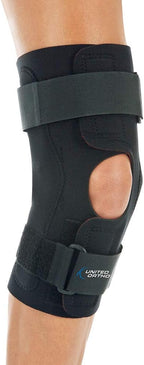 United Ortho Wraparound Hinged Knee Brace, Large, Black