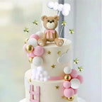 Bear Cake Toppers Bear Balls Cake Decorations with Stars Clouds Cake Toppers for Boy Girl Baby Shower Birthday Party Decorations (Pink Bear Set)